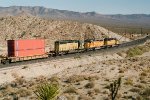 Union Pacific SD40-2 #3524 leads a doublestack container train downgrade 